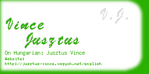 vince jusztus business card